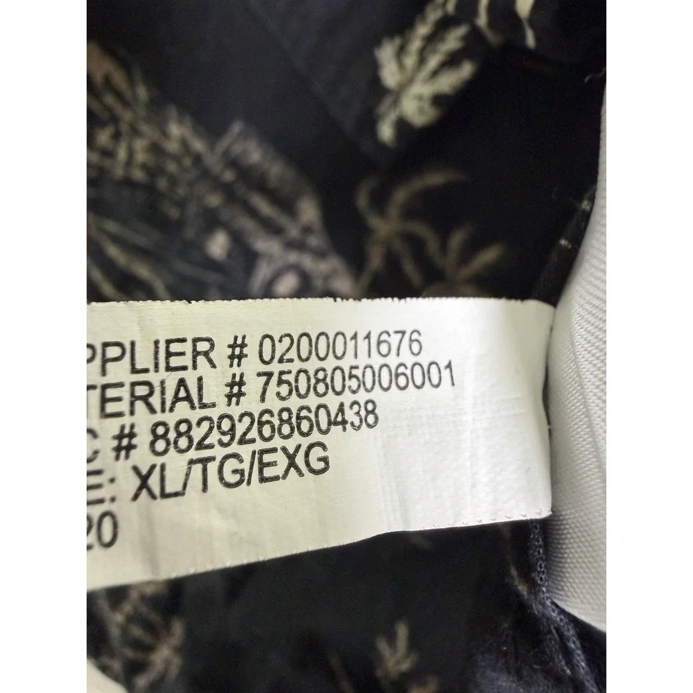 Chaps 100% Cotton Tropical Shirt Mens XL Black Island Print Hawaiian - Picture 14 of 16